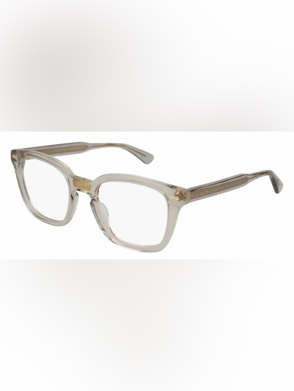 Gucci GG1084O-005 Clear Gray Acetate Frame Glasses Guaranteed Authentic w/Case